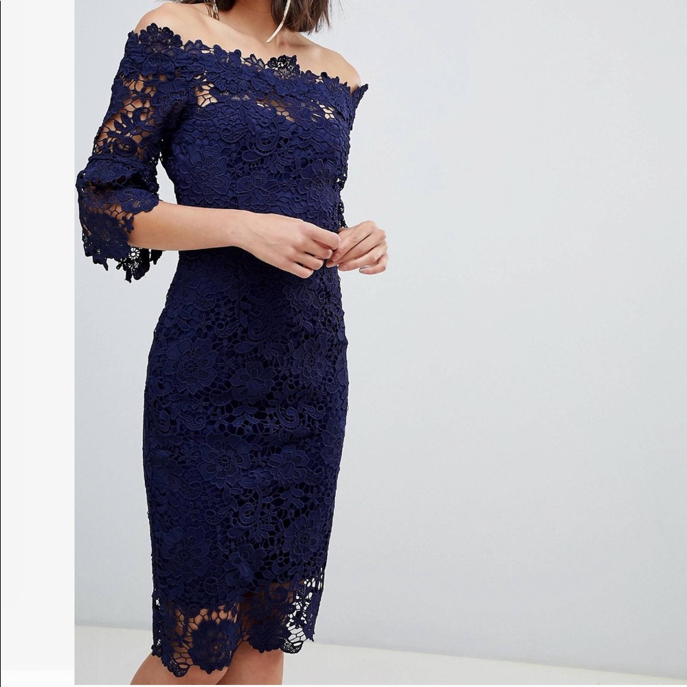 Off shoulder crochet dress